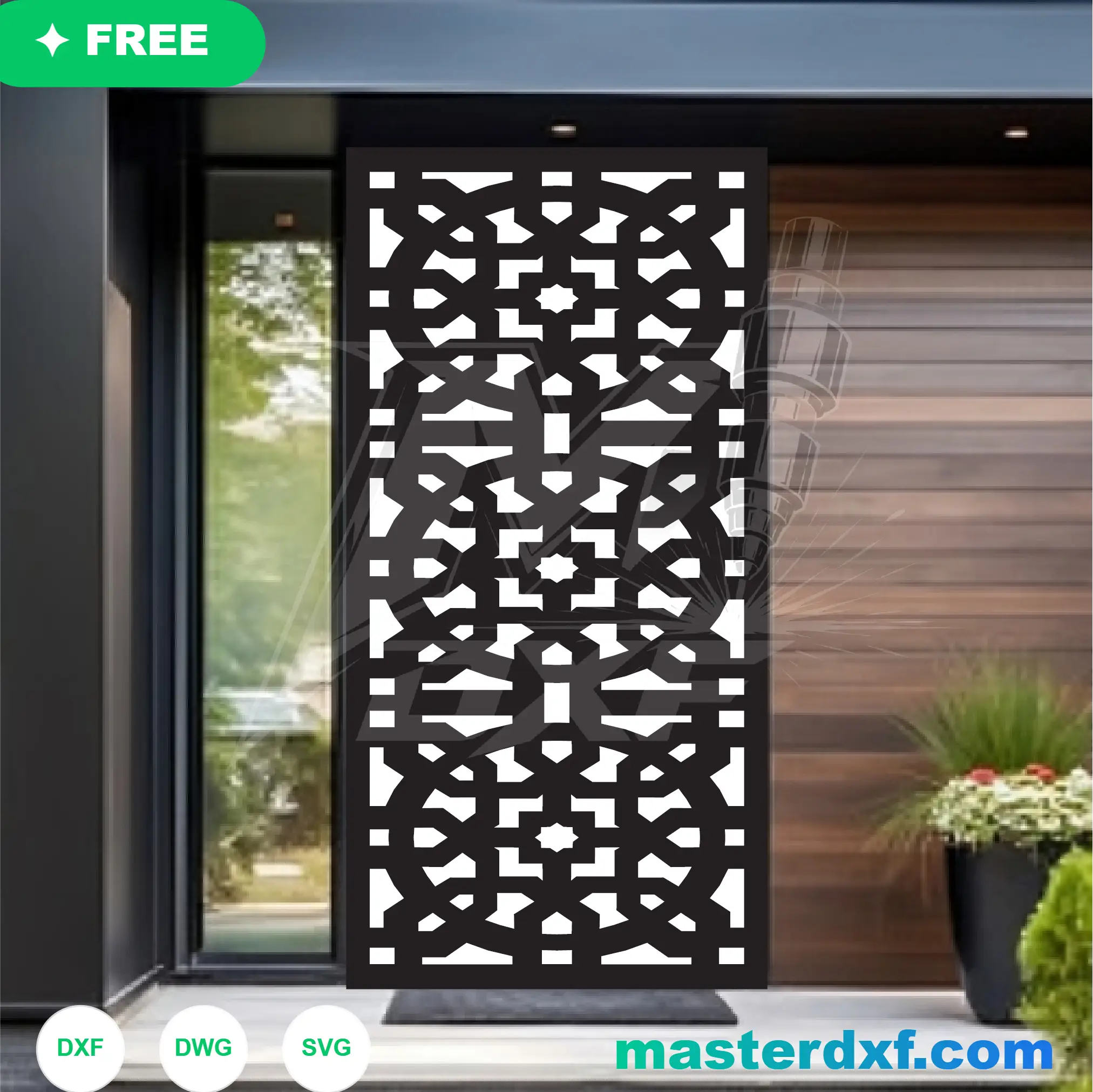 Modern Ornamental Steel Door DXF Design DXF File